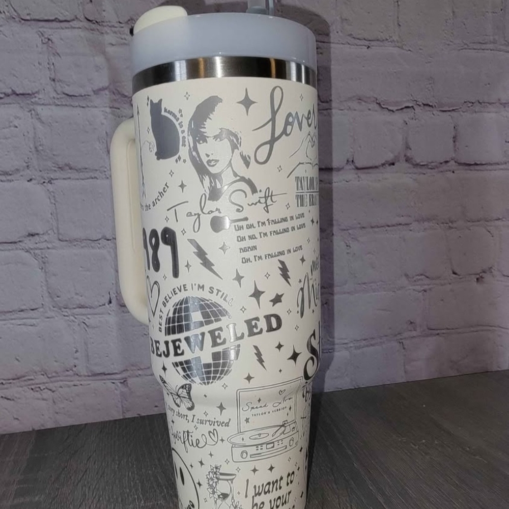 Cream Custom Engraved Taylor Swift Stanley